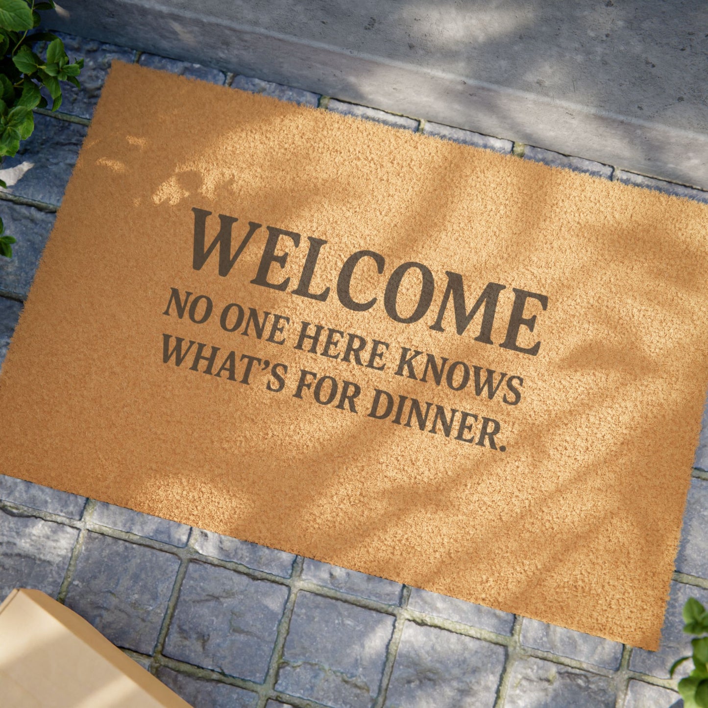 Burnt Out Doormat / No One Here Knows What is for Dinner | Funny Welcome Mat for Burnt Out Moms Funny Welcome Doormat