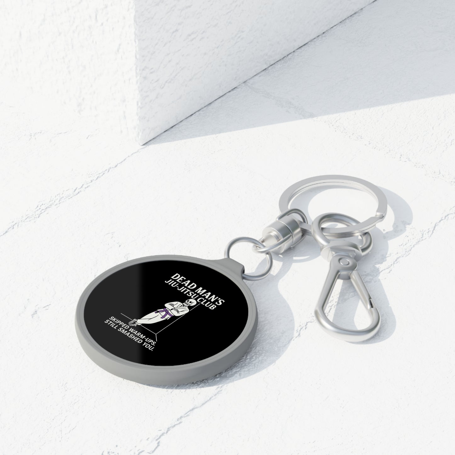 Dead Mans Jiu-Jitsu Club Keychain / Skipped Warm-Ups, Still Smashed You | Funny BJJ Skeleton Key Ring