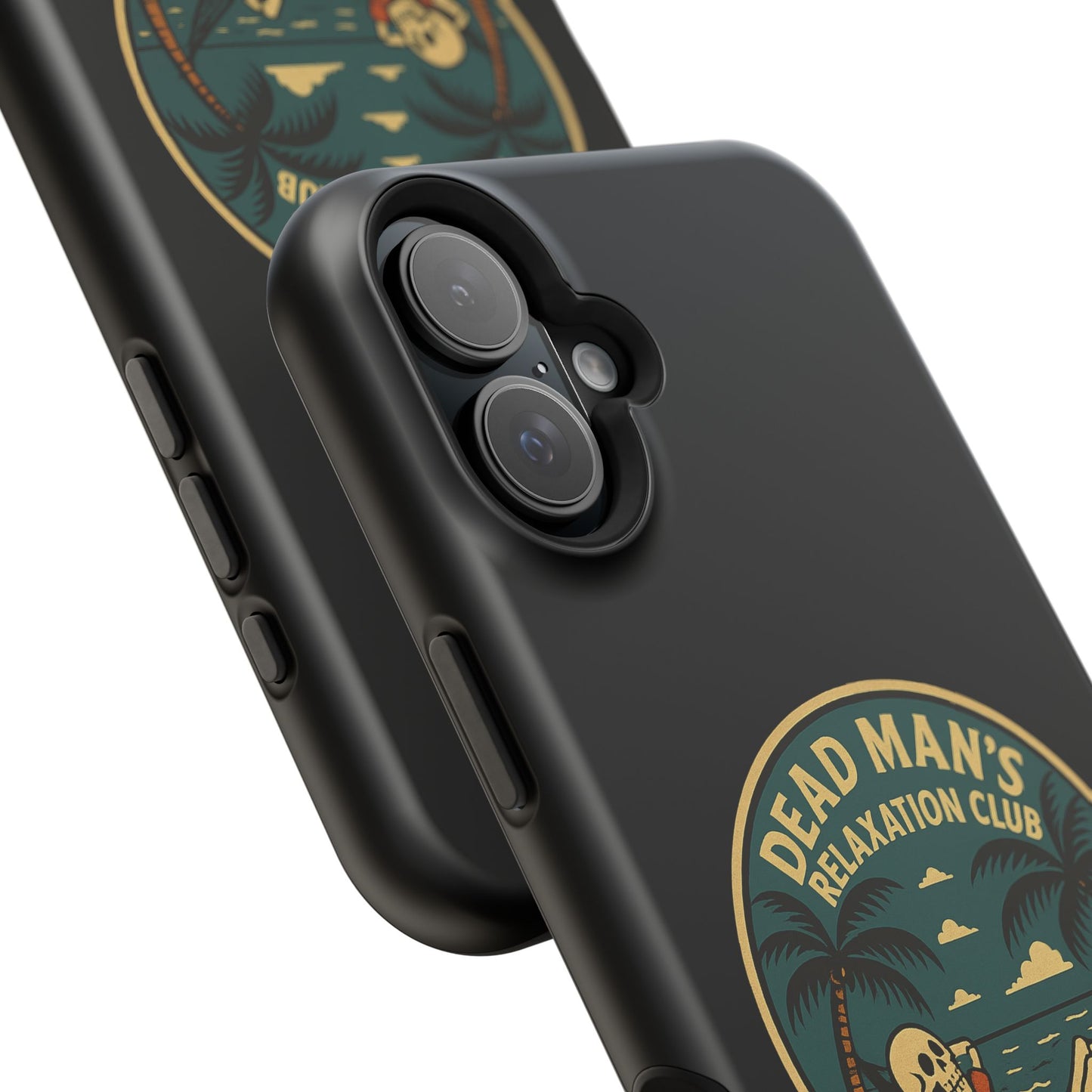 Dead Mans Relaxation Club iPhone Case / Finally Saved Enough to Retire Skeleton Beach Design