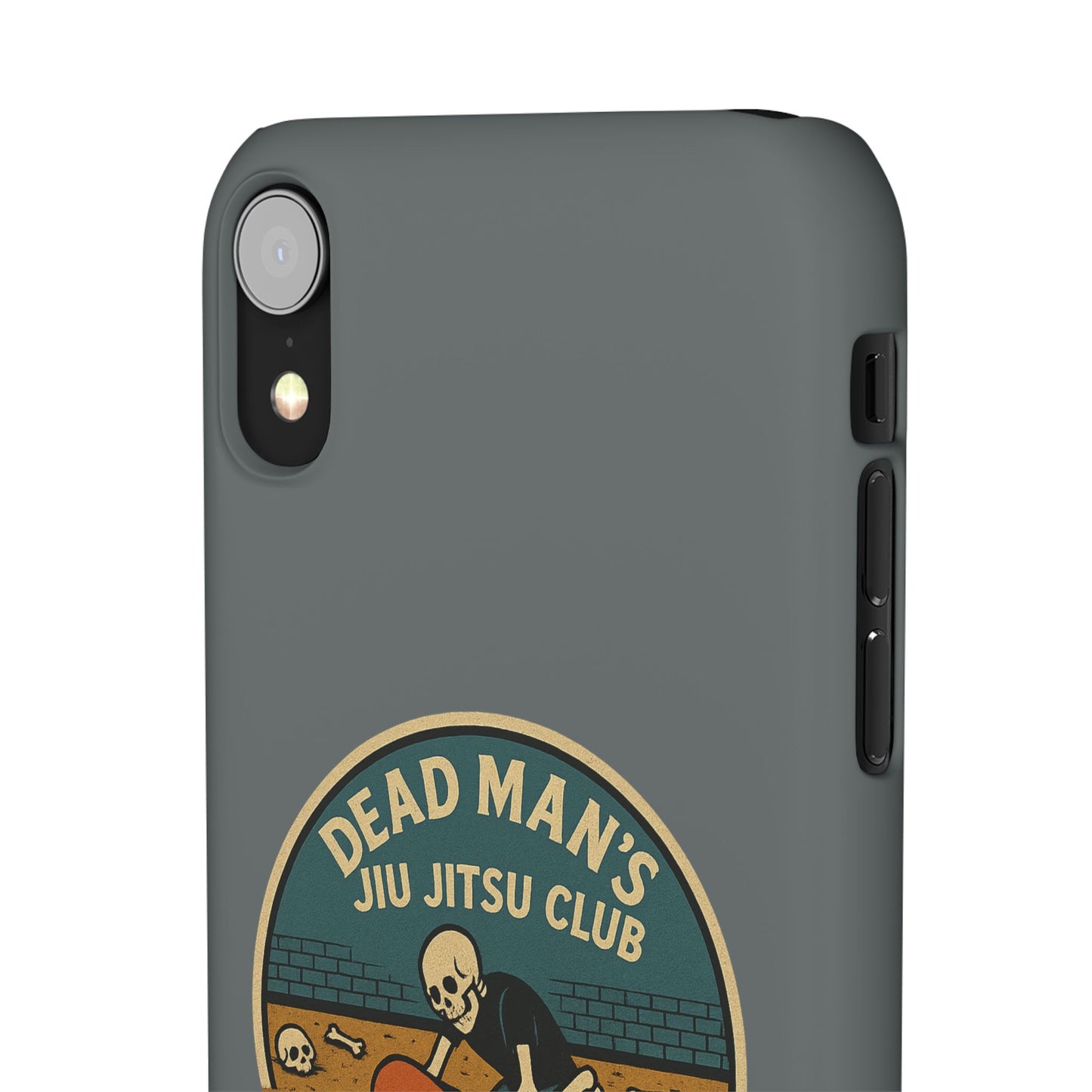 Dead Mans Jiu Jitsu Club iPhone Case That Was a Brutal Roll Skeleton Grappling Design