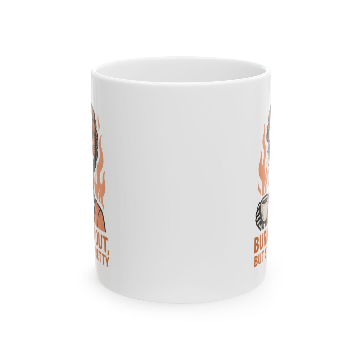 Burned Out But Still Pretty Mug | Funny Skeleton Coffee Cup | Dark Humor Gift for Women | Sarcastic Burnout Gift