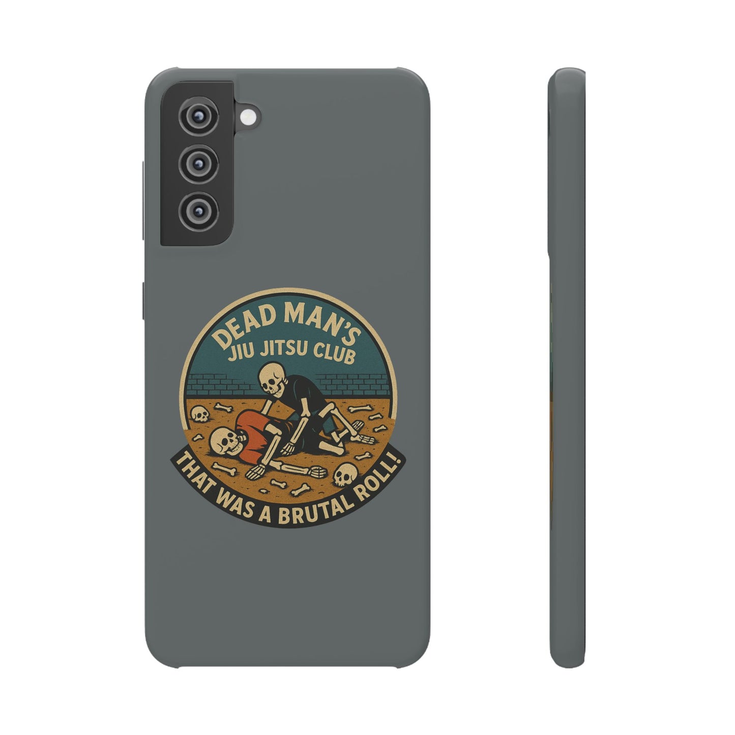 Dead Mans Jiu Jitsu Club iPhone Case That Was a Brutal Roll Skeleton Grappling Design