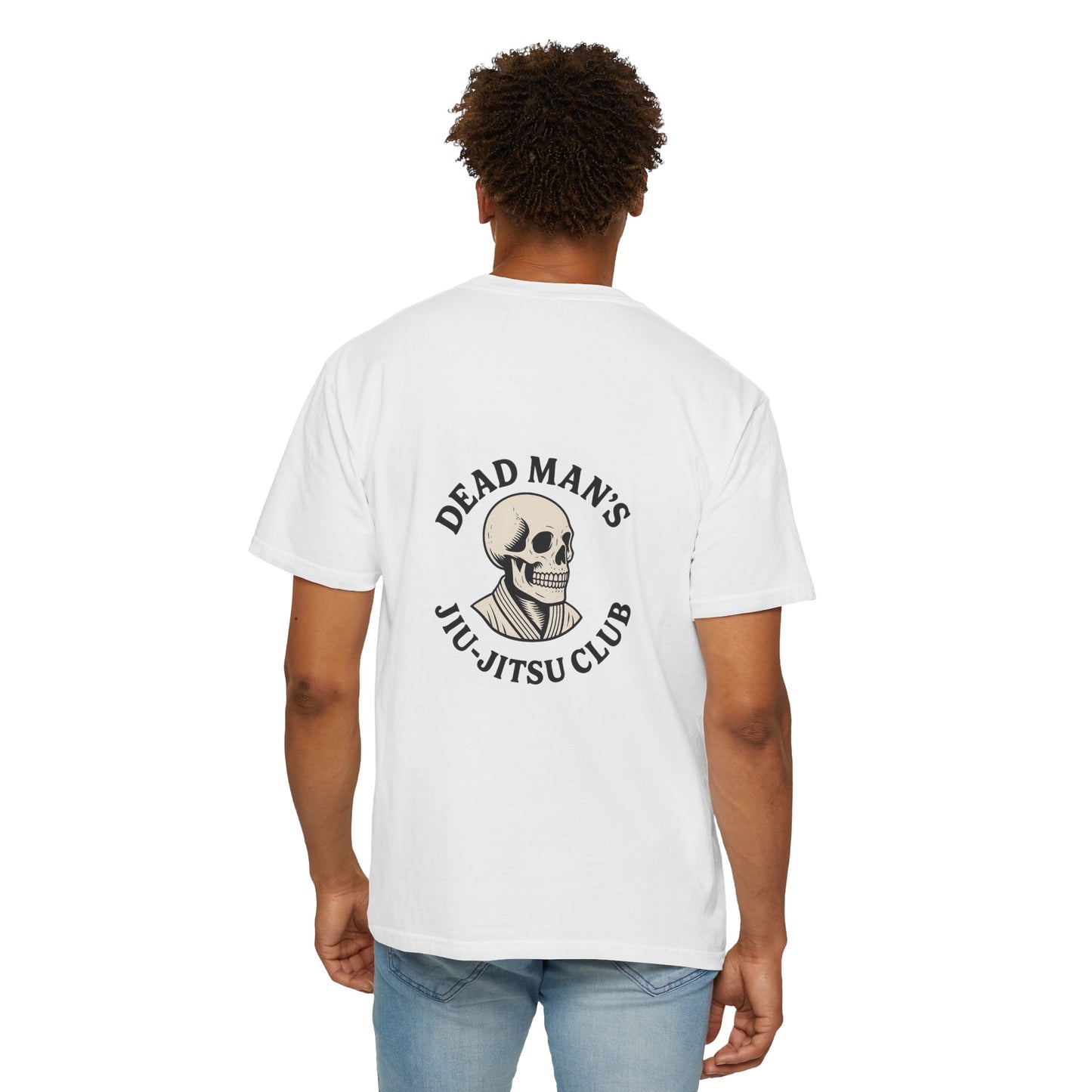 Dead Mans Jiu-Jitsu Club Tee / Skeleton Grappler Design | Funny BJJ Shirt for Rollers Who Are Dead Inside / Unisex Garment Dyed T shirt