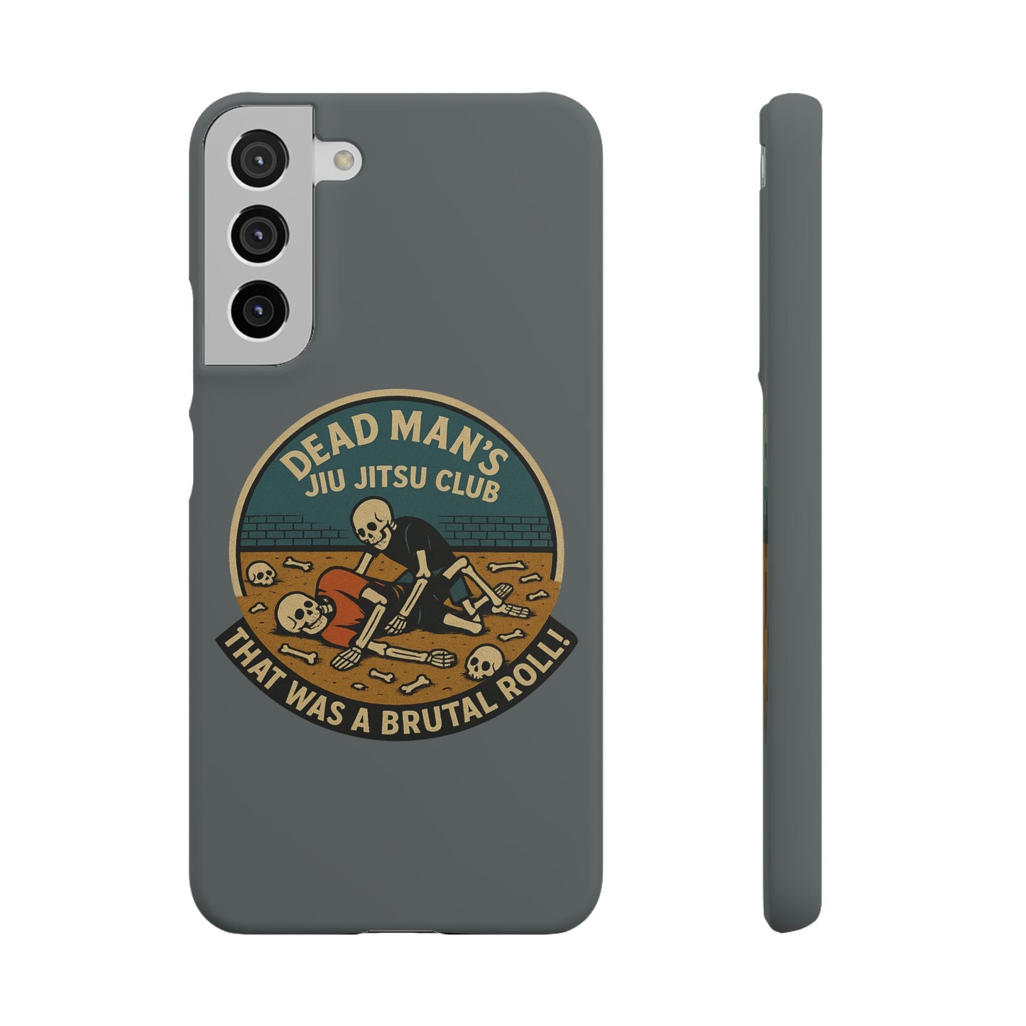 Dead Mans Jiu Jitsu Club iPhone Case That Was a Brutal Roll Skeleton Grappling Design