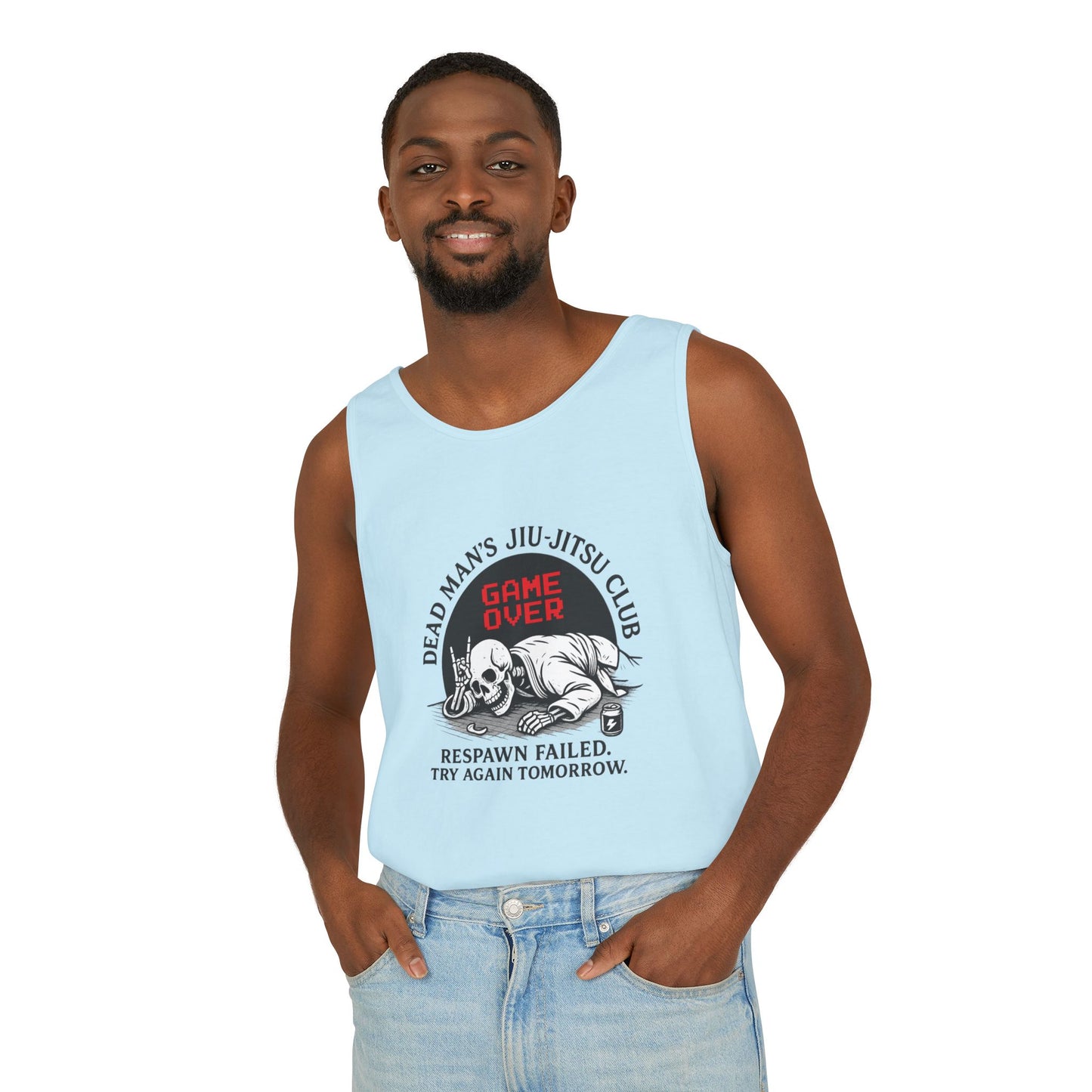 Game Over Tank Top / Dead Mans Jiu-Jitsu Club | Funny BJJ Skeleton Design / Jiu-Jitsu Skull Tank Top