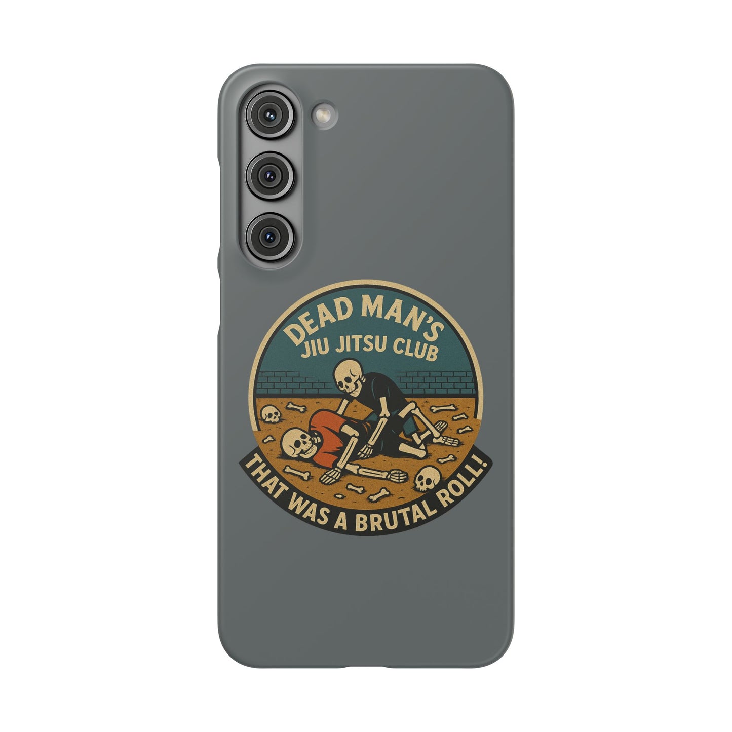 Dead Mans Jiu Jitsu Club iPhone Case That Was a Brutal Roll Skeleton Grappling Design
