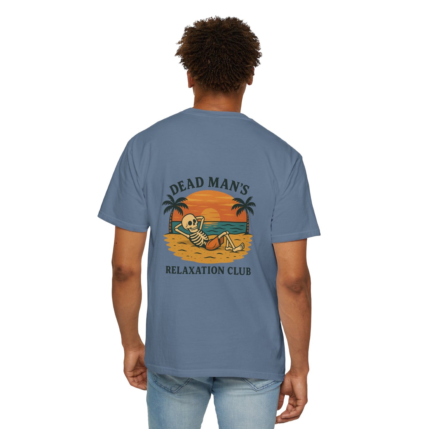Dead Mans Relaxation Club / Retro Beach Skeleton Tee, Casual Wear