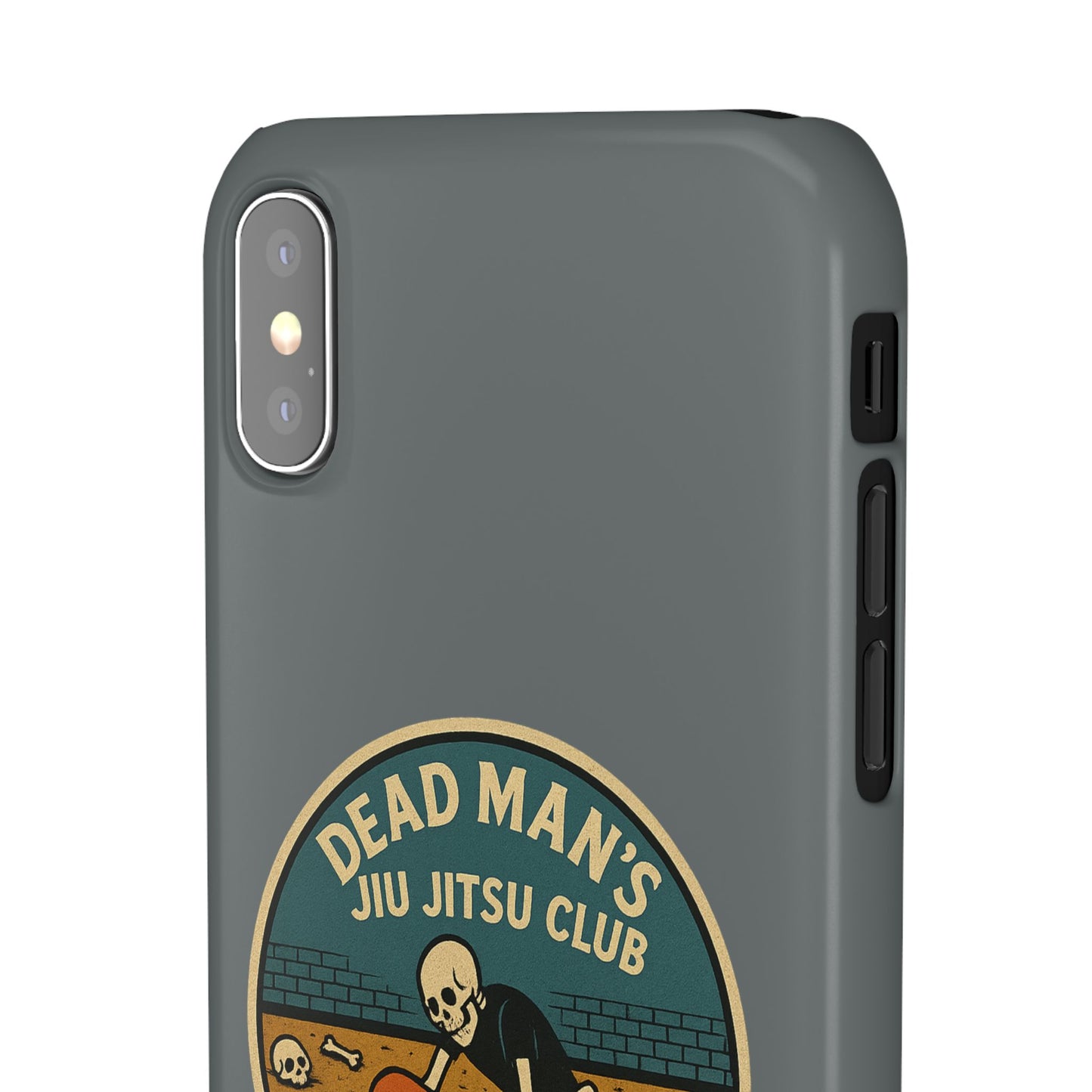 Dead Mans Jiu Jitsu Club iPhone Case That Was a Brutal Roll Skeleton Grappling Design