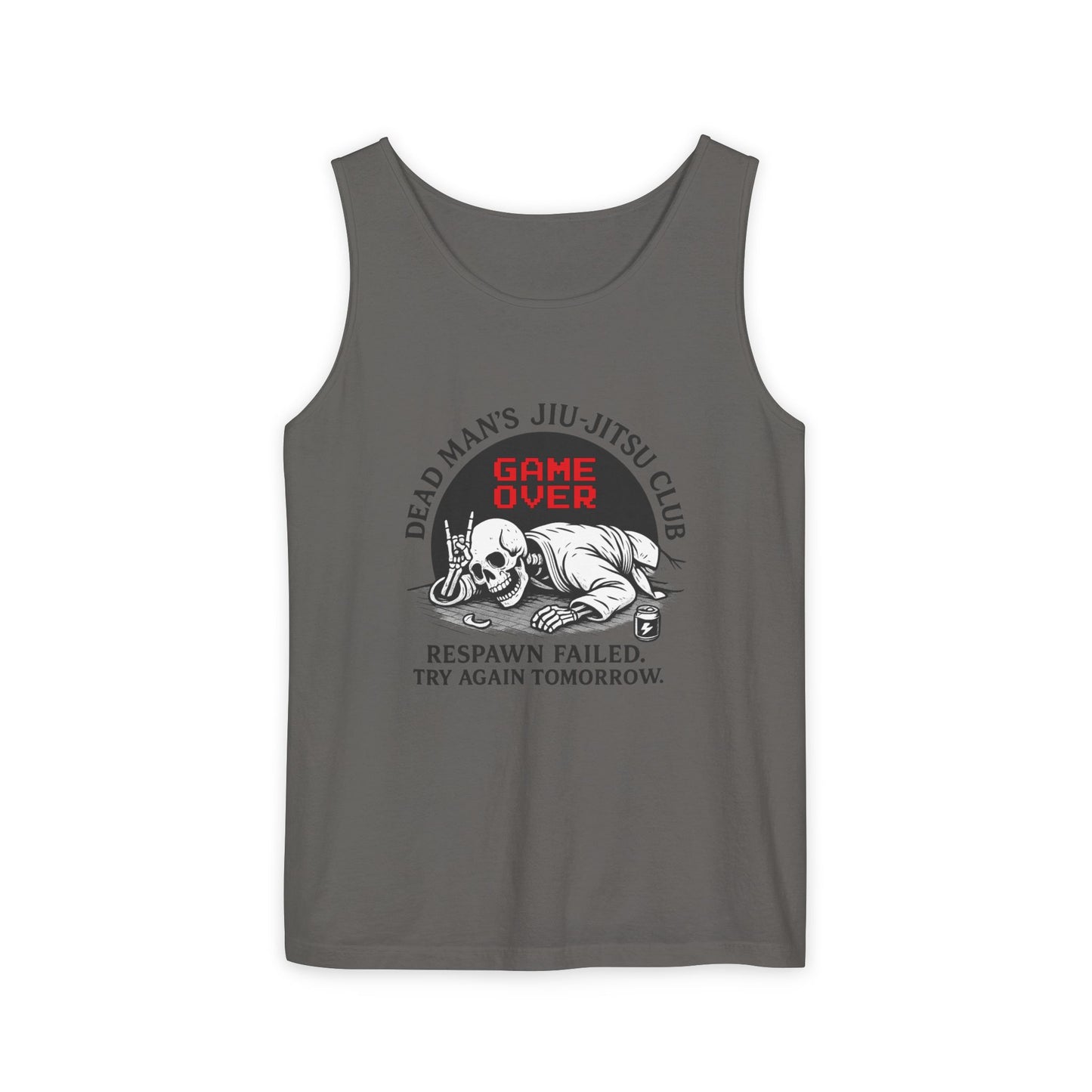 Game Over Tank Top / Dead Mans Jiu-Jitsu Club | Funny BJJ Skeleton Design / Jiu-Jitsu Skull Tank Top