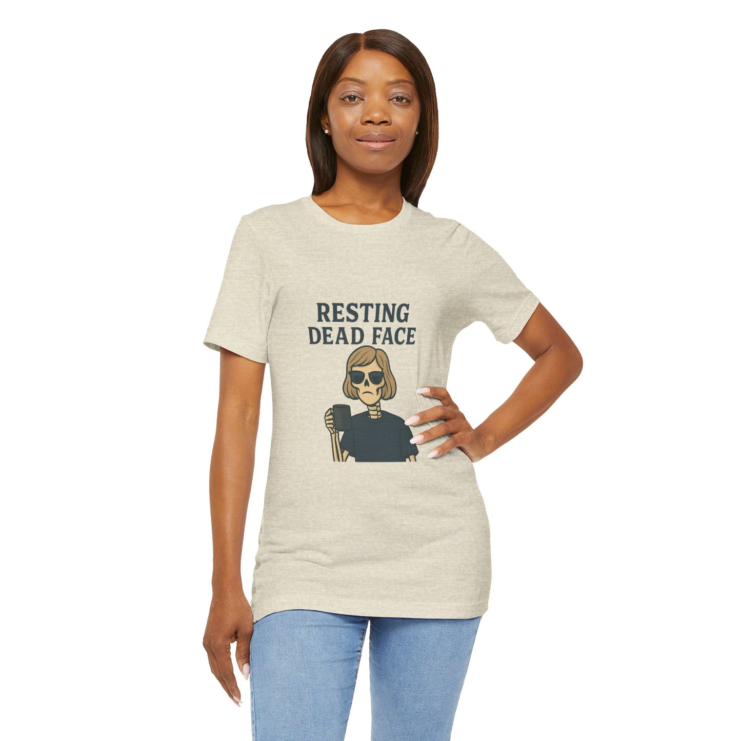 Resting Dead Face T-Shirt / Funny Skeleton Coffee Shirt | Burnout Humor Tee for Women | Dead Mans Club / Resting Dead Face Unisex Tee