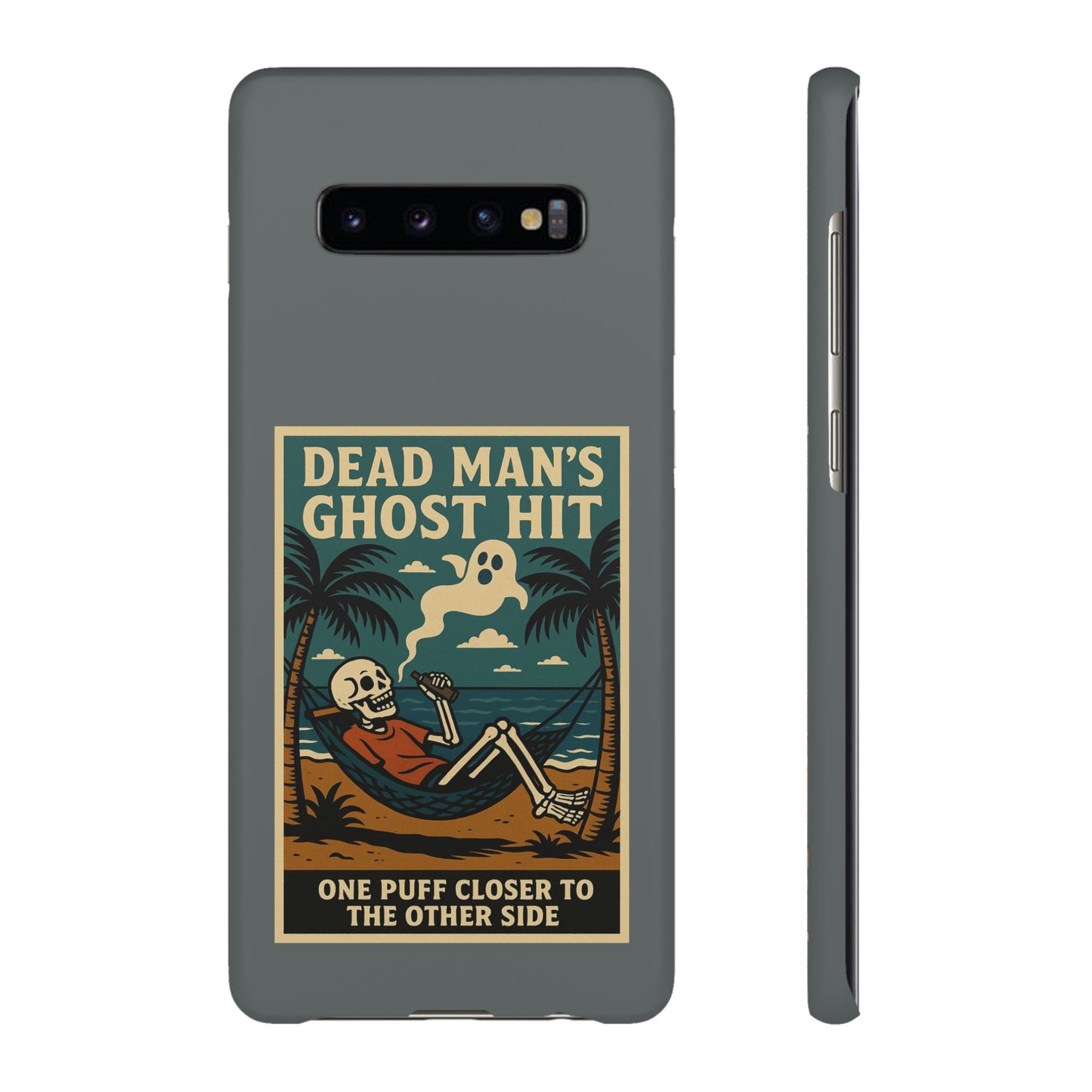 Dead Mans Ghost Hit iPhone Case One Puff Closer to the Other Side Skeleton Vibe Design