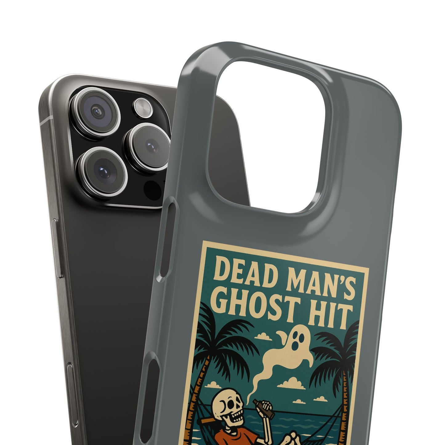 Dead Mans Ghost Hit iPhone Case One Puff Closer to the Other Side Skeleton Vibe Design