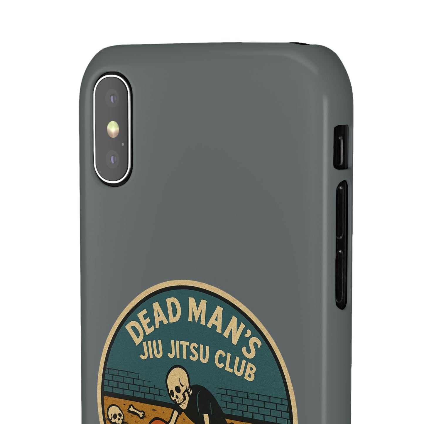 Dead Mans Jiu Jitsu Club iPhone Case That Was a Brutal Roll Skeleton Grappling Design