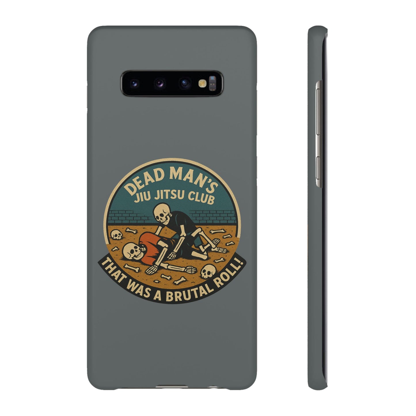 Dead Mans Jiu Jitsu Club iPhone Case That Was a Brutal Roll Skeleton Grappling Design