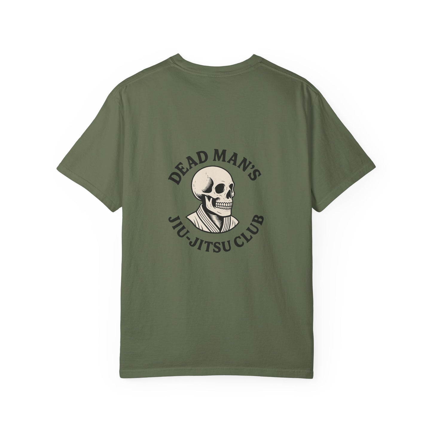 Dead Mans Jiu-Jitsu Club Tee / Skeleton Grappler Design | Funny BJJ Shirt for Rollers Who Are Dead Inside / Unisex Garment Dyed T shirt