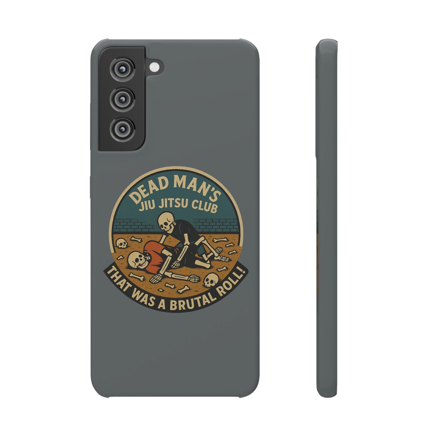 Dead Mans Jiu Jitsu Club iPhone Case That Was a Brutal Roll Skeleton Grappling Design