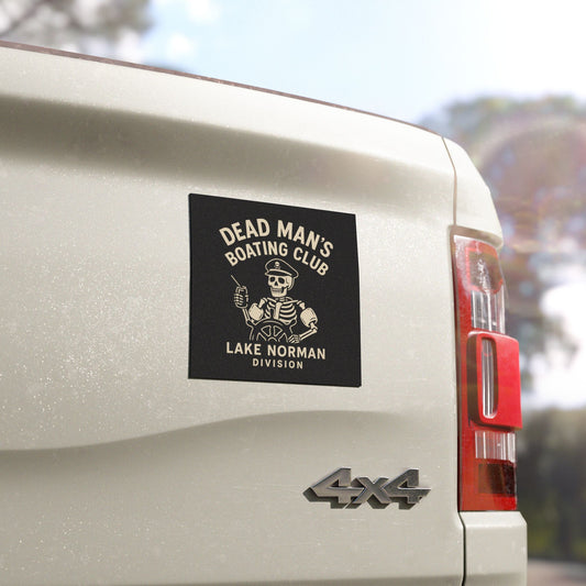 Dead Man’s Club Car Magnet | Funny Skeleton BJJ Car Decal | Dark Humor Grappling Gift | Removable Magnet for Vehicle or Fridge, Skeleton Boating Club Car Magnet, Nautical Decor, Funny Auto Accessory, Gift for Boaters, Halloween Car Decoration