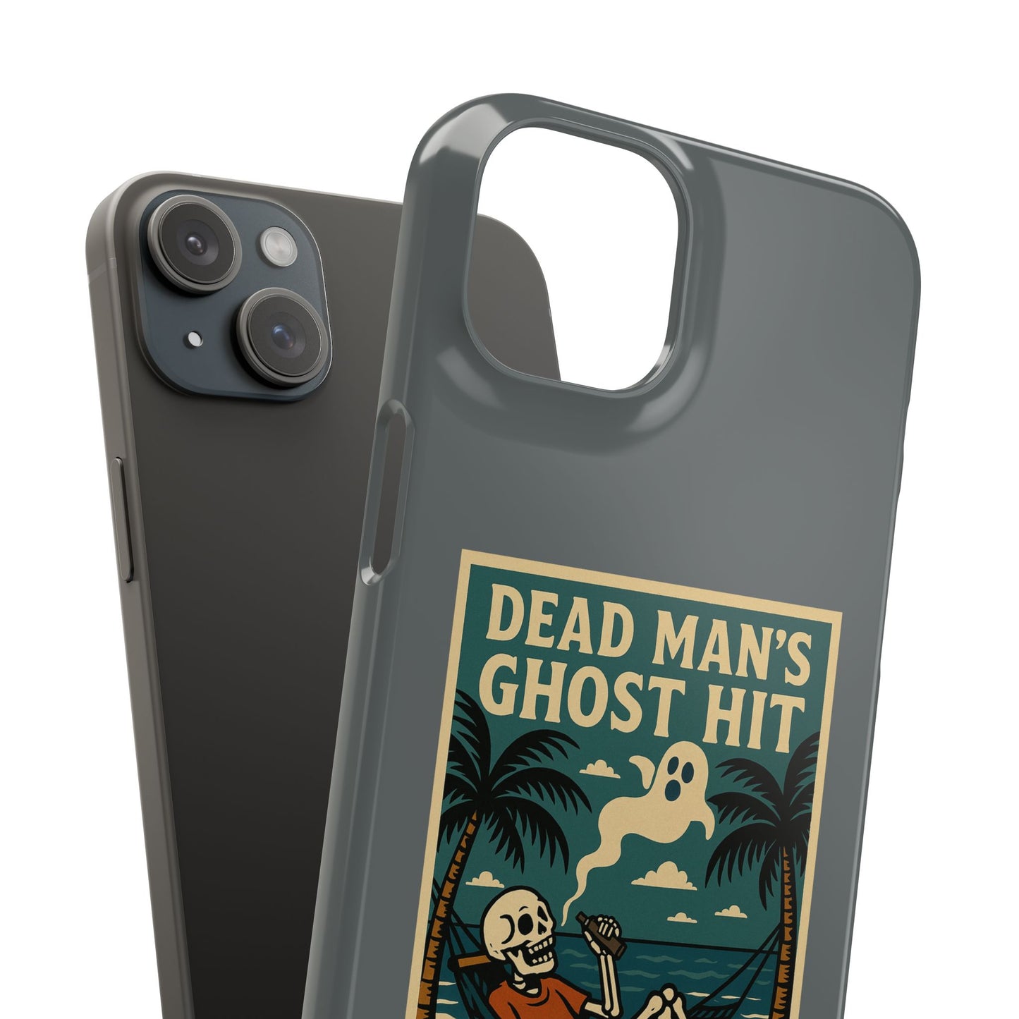 Dead Mans Ghost Hit iPhone Case One Puff Closer to the Other Side Skeleton Vibe Design