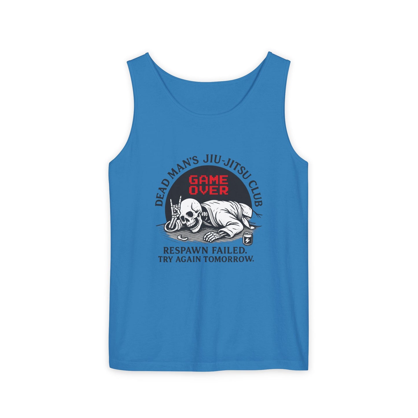 Game Over Tank Top / Dead Mans Jiu-Jitsu Club | Funny BJJ Skeleton Design / Jiu-Jitsu Skull Tank Top