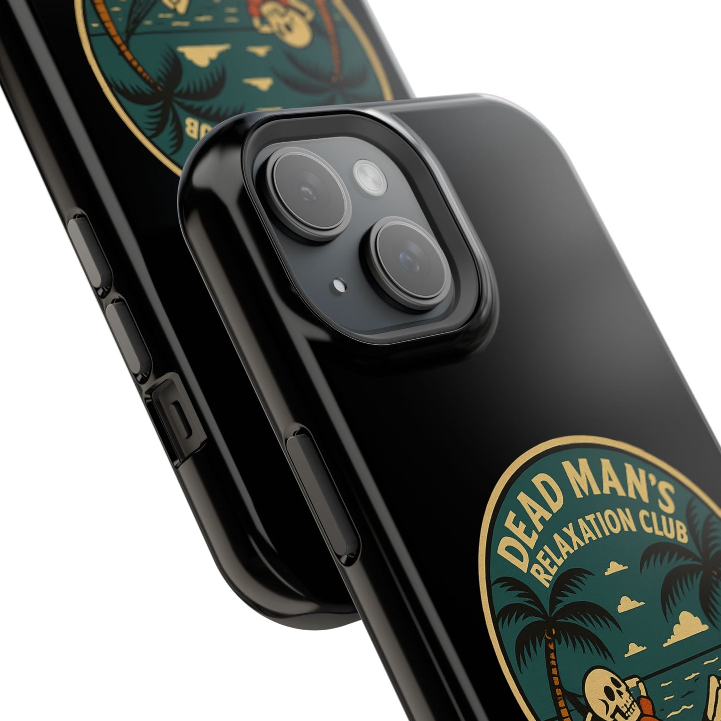 Dead Mans Relaxation Club iPhone Case / Finally Saved Enough to Retire Skeleton Beach Design