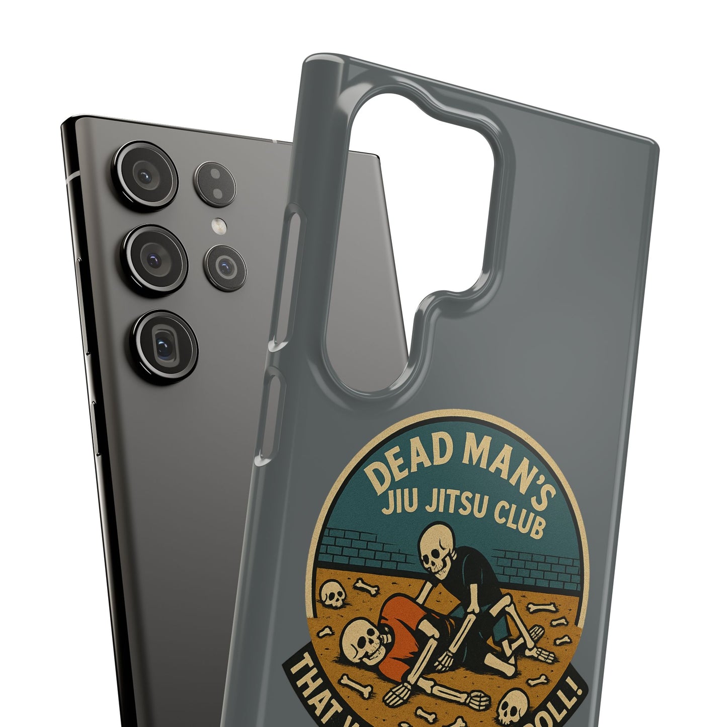 Dead Mans Jiu Jitsu Club iPhone Case That Was a Brutal Roll Skeleton Grappling Design