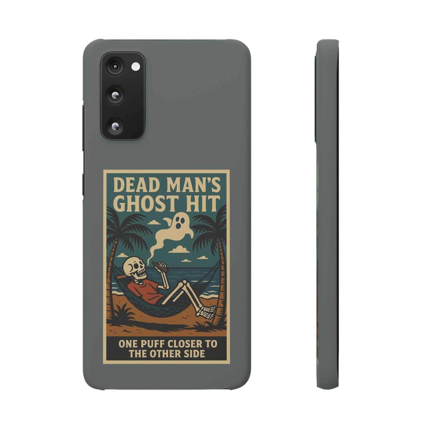 Dead Mans Ghost Hit iPhone Case One Puff Closer to the Other Side Skeleton Vibe Design