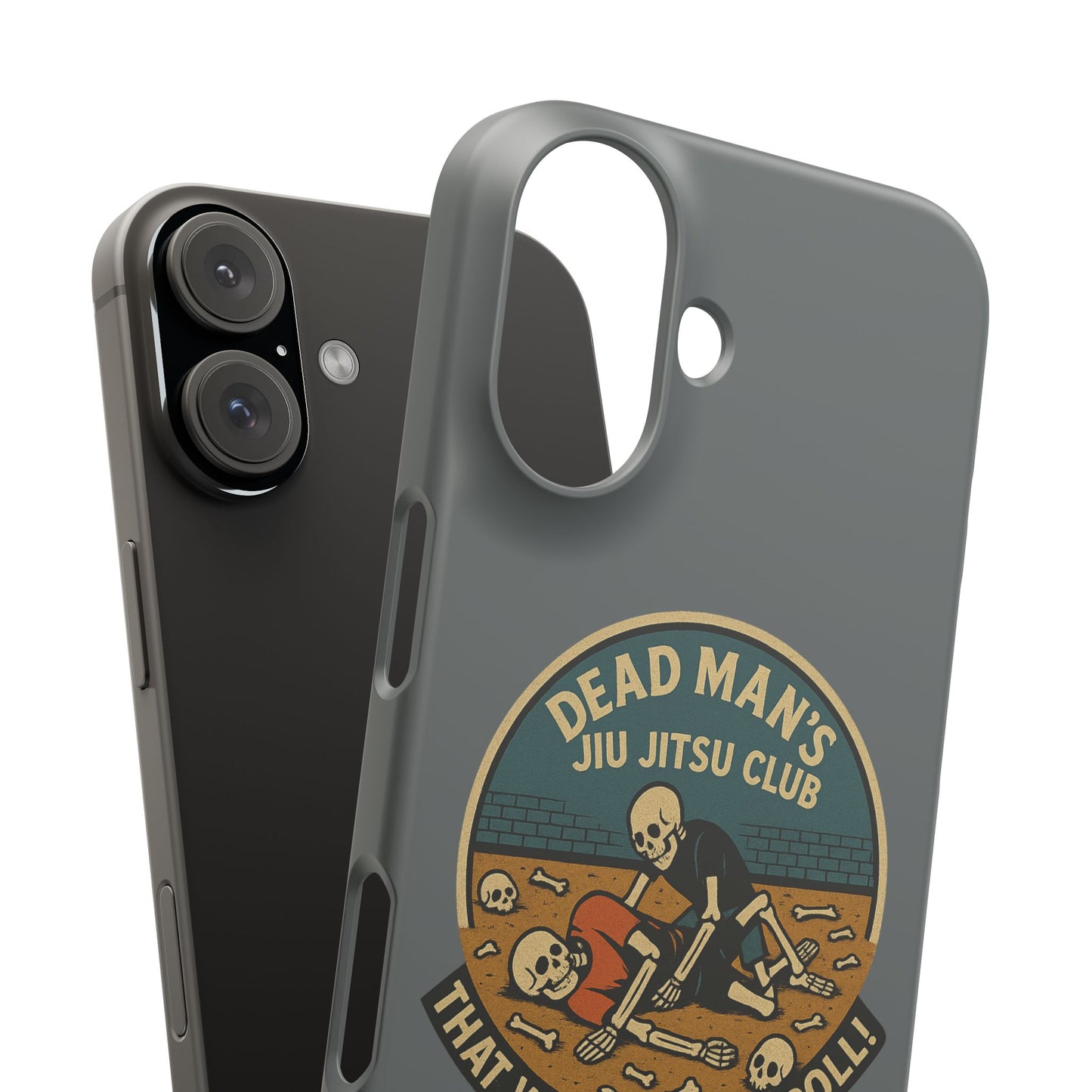 Dead Mans Jiu Jitsu Club iPhone Case That Was a Brutal Roll Skeleton Grappling Design