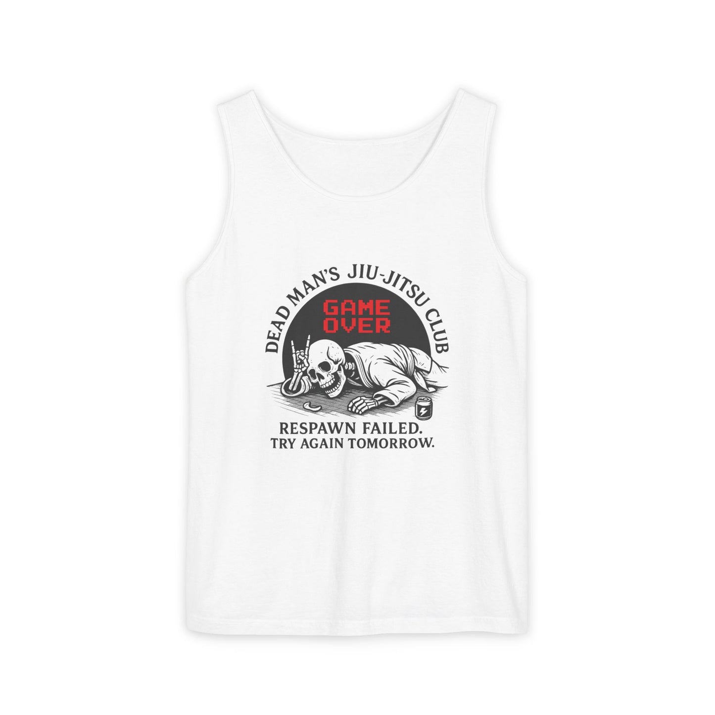 Game Over Tank Top / Dead Mans Jiu-Jitsu Club | Funny BJJ Skeleton Design / Jiu-Jitsu Skull Tank Top