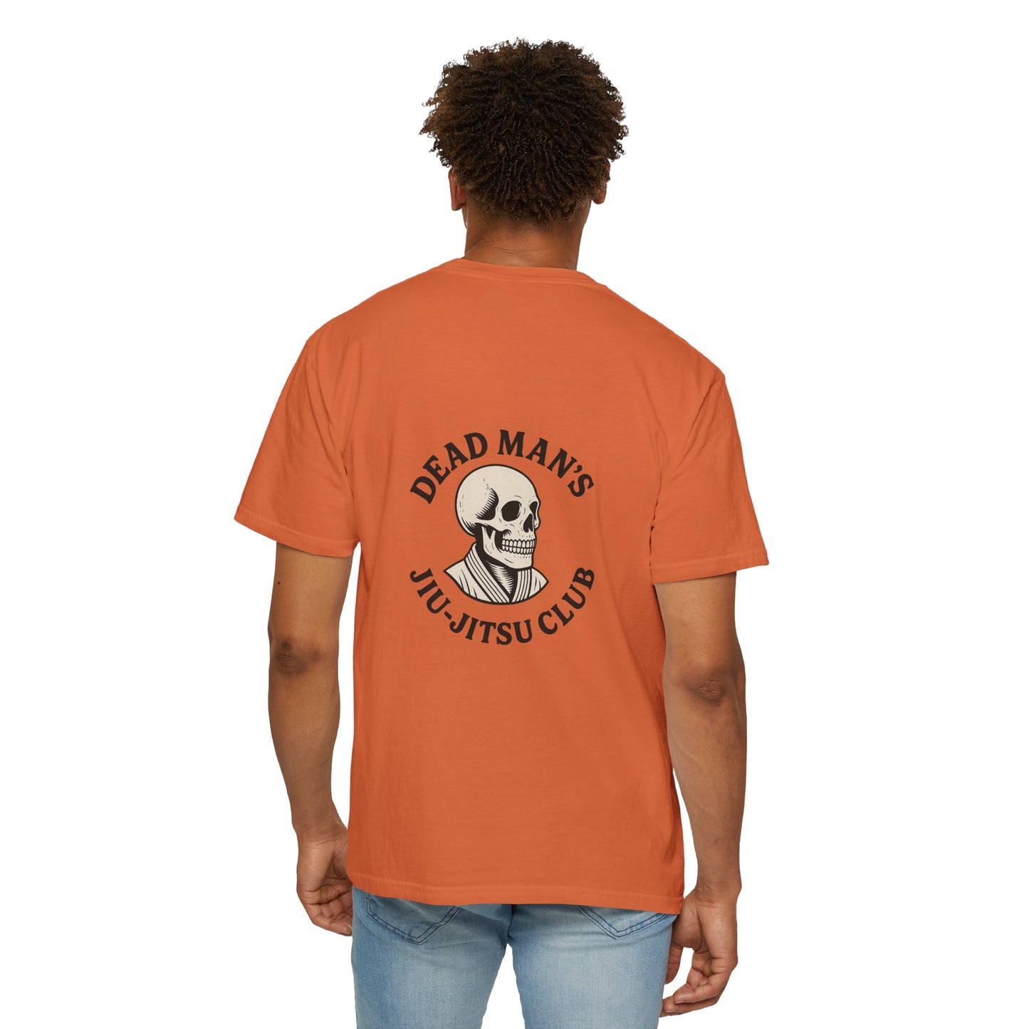 Dead Mans Jiu-Jitsu Club Tee / Skeleton Grappler Design | Funny BJJ Shirt for Rollers Who Are Dead Inside / Unisex Garment Dyed T shirt