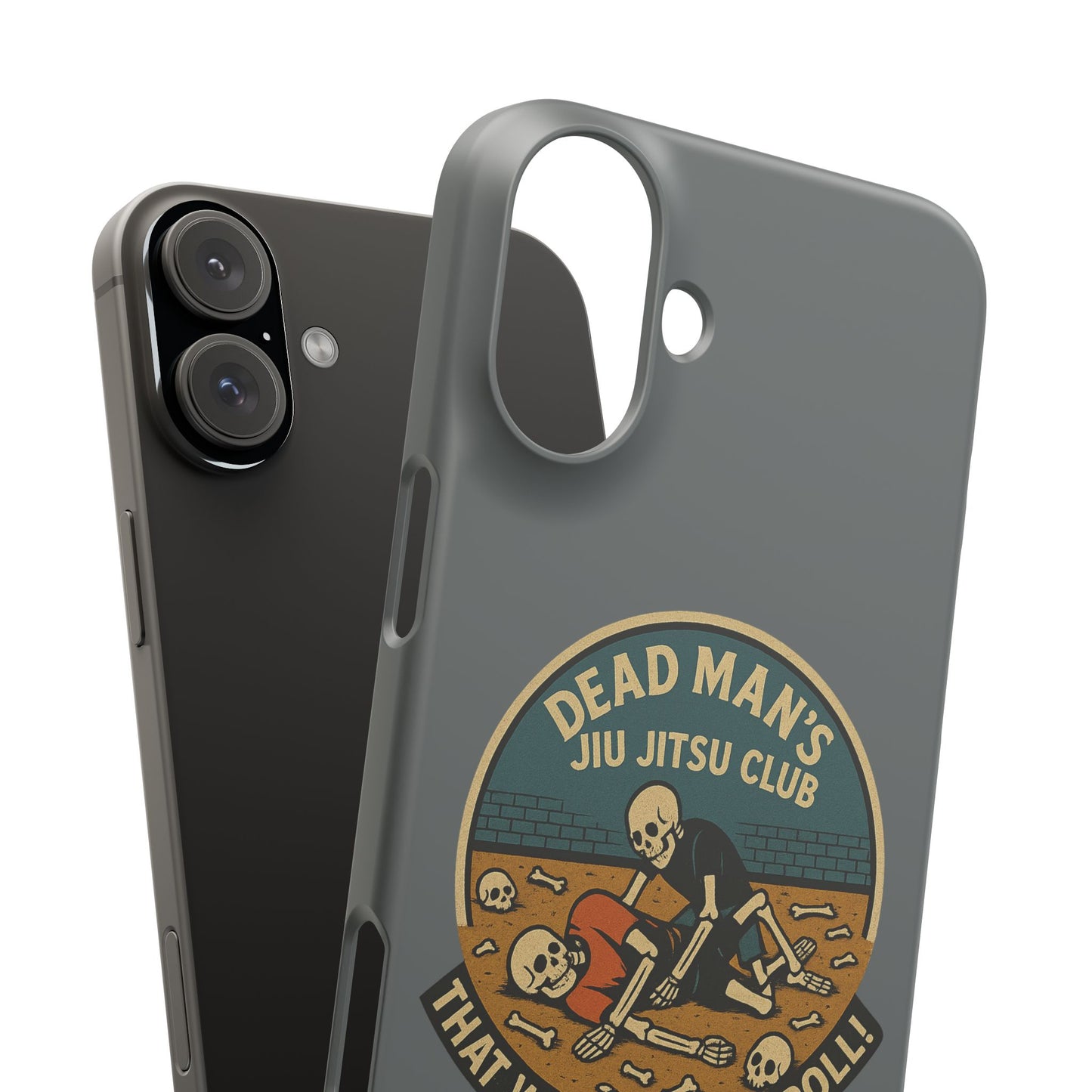 Dead Mans Jiu Jitsu Club iPhone Case That Was a Brutal Roll Skeleton Grappling Design