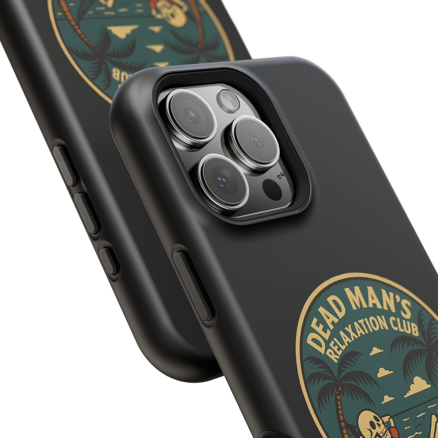 Dead Mans Relaxation Club iPhone Case / Finally Saved Enough to Retire Skeleton Beach Design