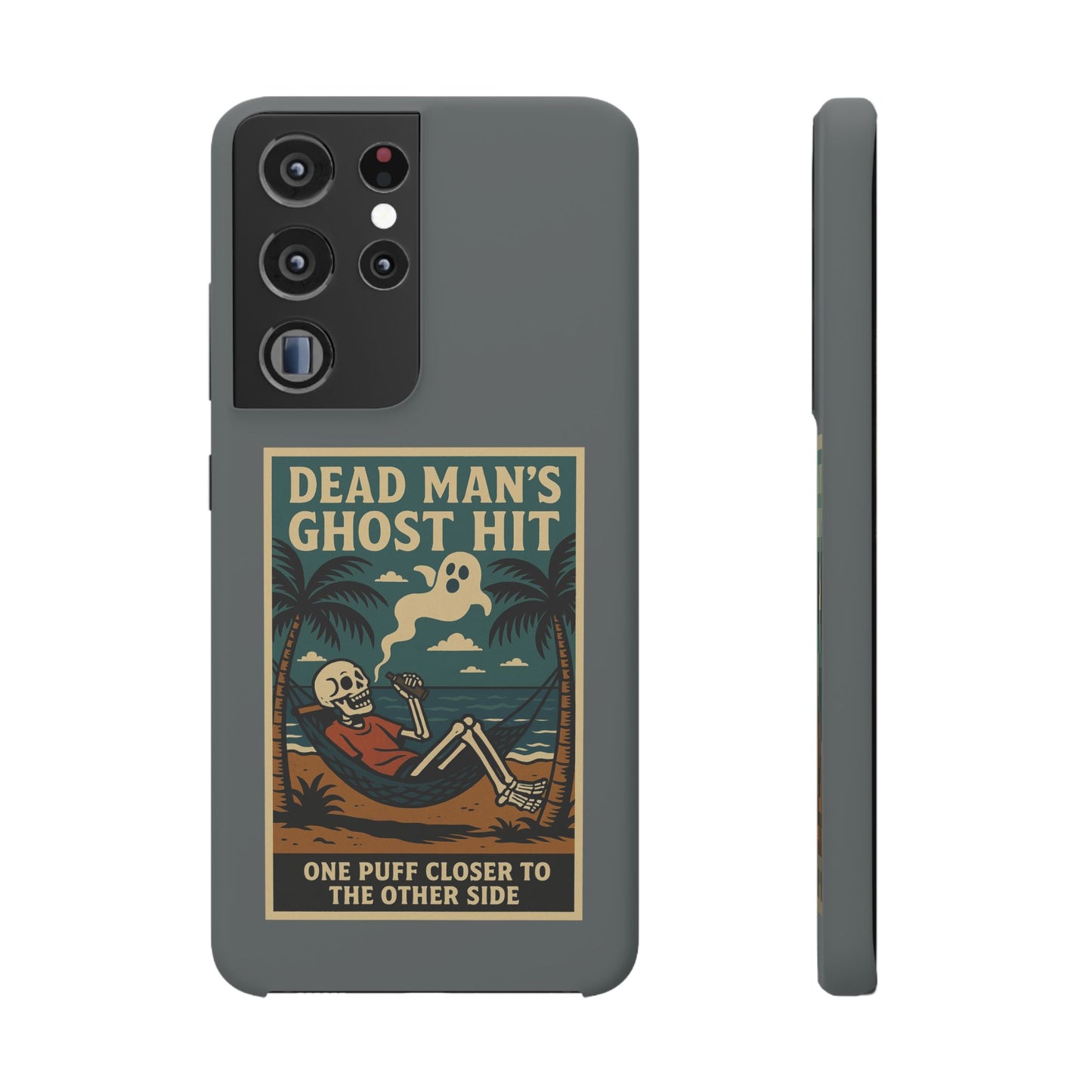 Dead Mans Ghost Hit iPhone Case One Puff Closer to the Other Side Skeleton Vibe Design