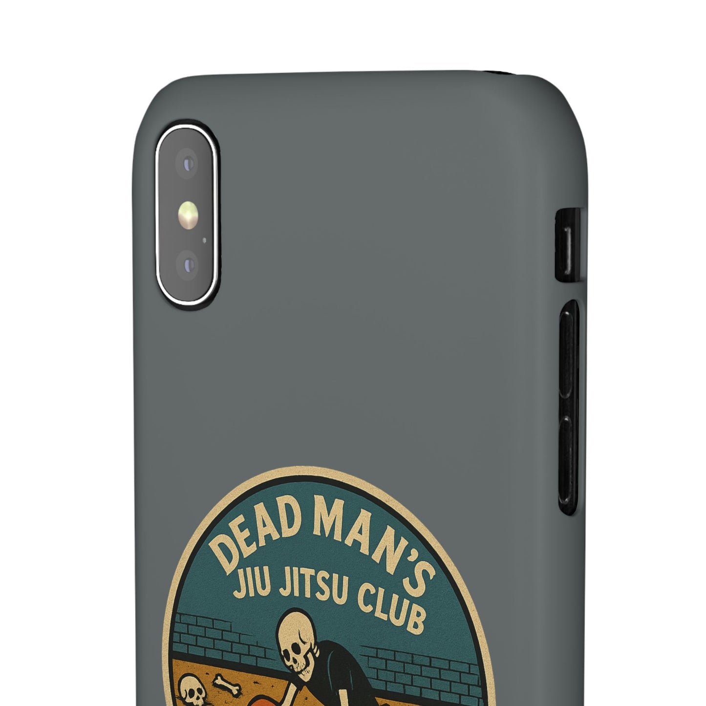 Dead Mans Jiu Jitsu Club iPhone Case That Was a Brutal Roll Skeleton Grappling Design