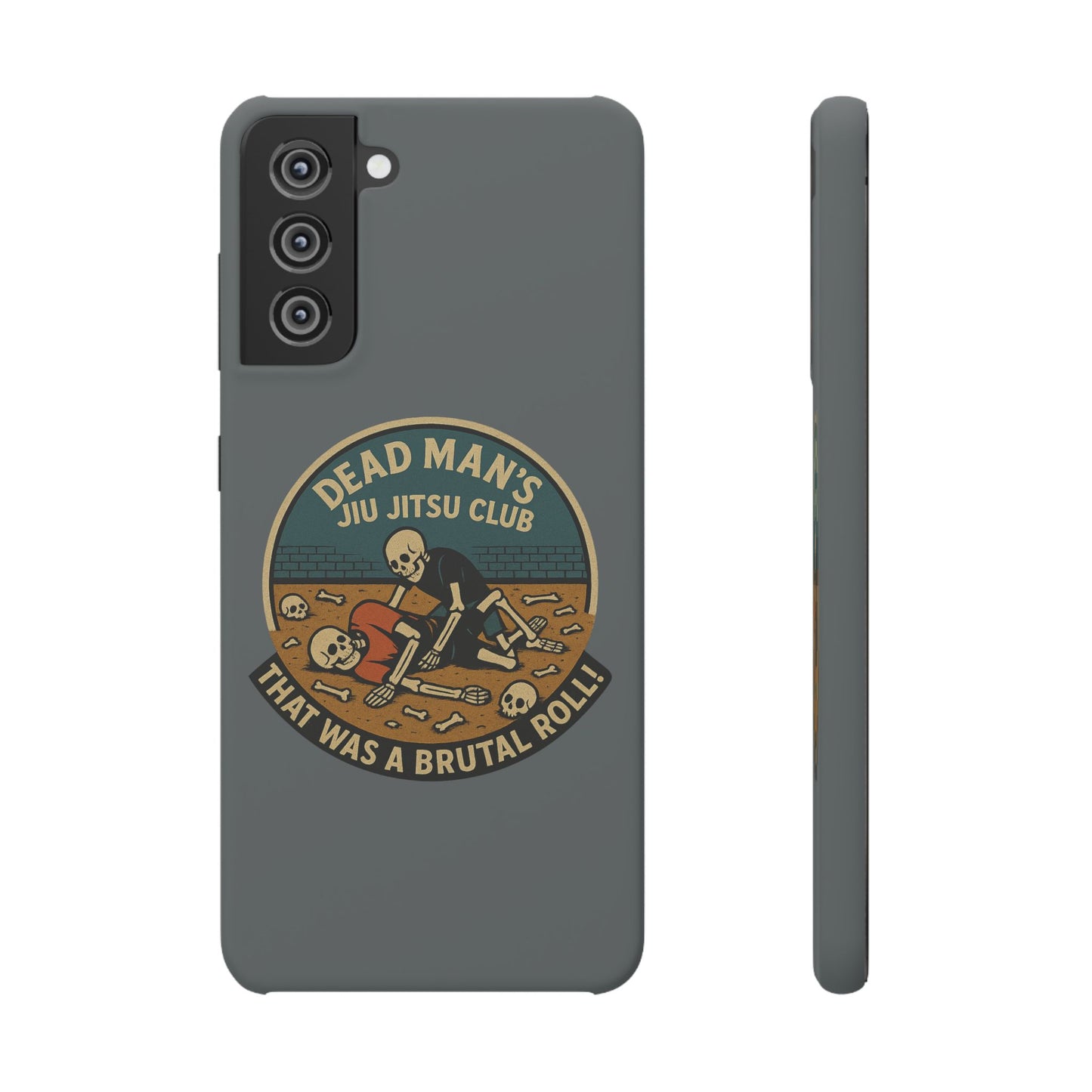 Dead Mans Jiu Jitsu Club iPhone Case That Was a Brutal Roll Skeleton Grappling Design