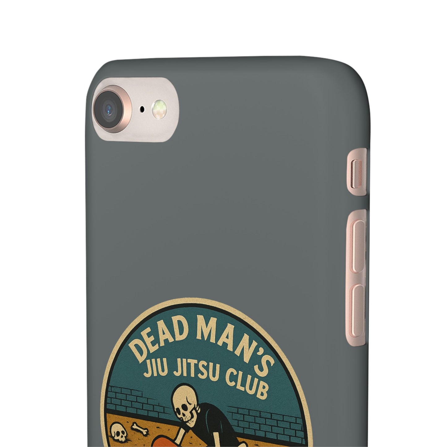 Dead Mans Jiu Jitsu Club iPhone Case That Was a Brutal Roll Skeleton Grappling Design