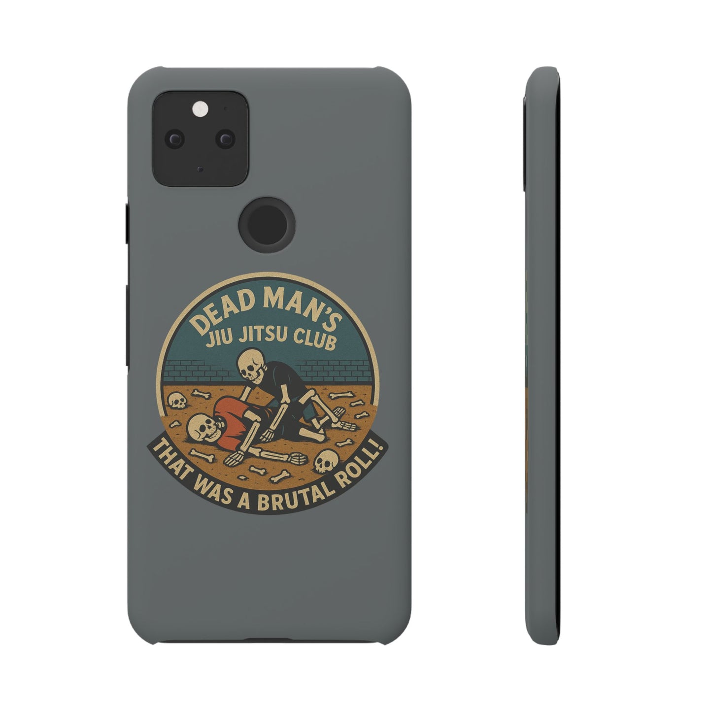 Dead Mans Jiu Jitsu Club iPhone Case That Was a Brutal Roll Skeleton Grappling Design