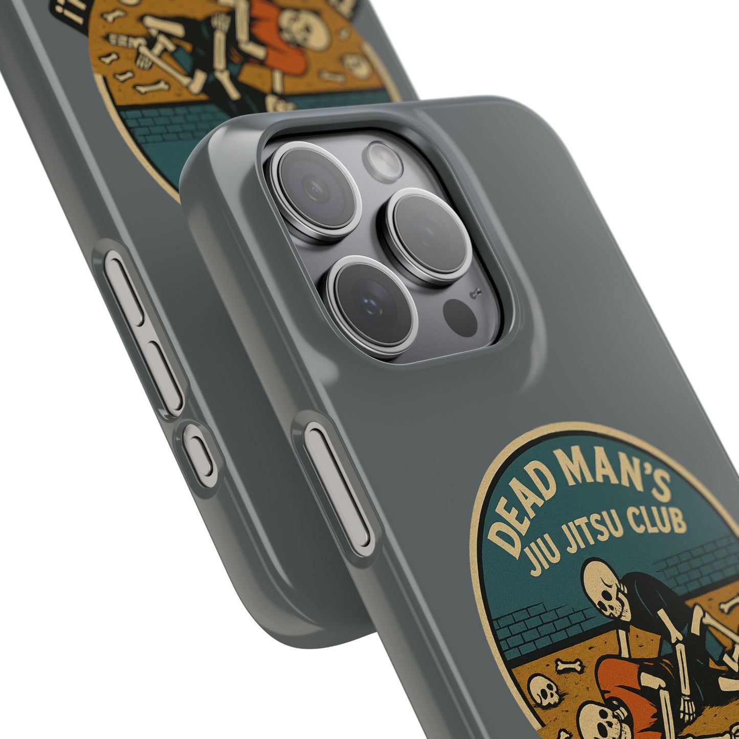 Dead Mans Jiu Jitsu Club iPhone Case That Was a Brutal Roll Skeleton Grappling Design