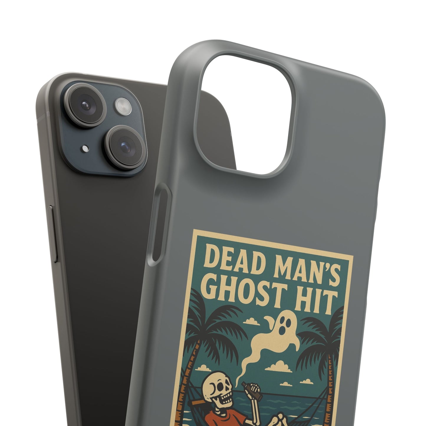 Dead Mans Ghost Hit iPhone Case One Puff Closer to the Other Side Skeleton Vibe Design