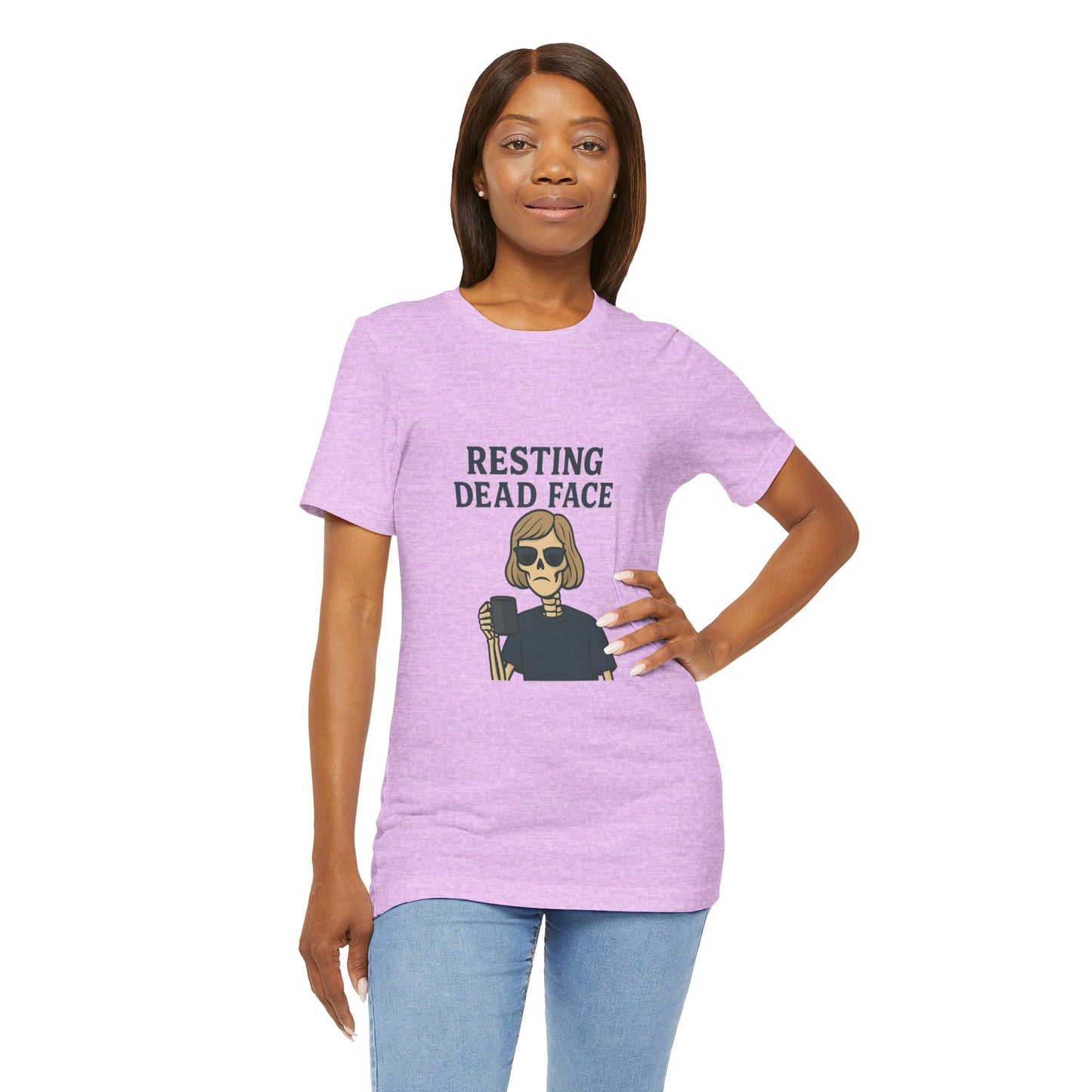 Resting Dead Face T-Shirt / Funny Skeleton Coffee Shirt | Burnout Humor Tee for Women | Dead Mans Club / Resting Dead Face Unisex Tee