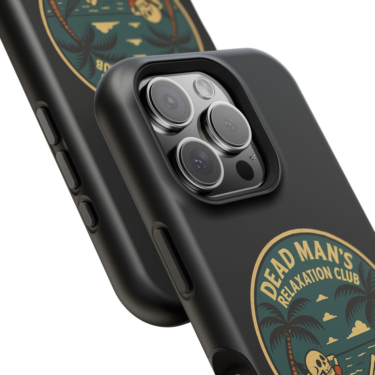 Dead Mans Relaxation Club iPhone Case / Finally Saved Enough to Retire Skeleton Beach Design