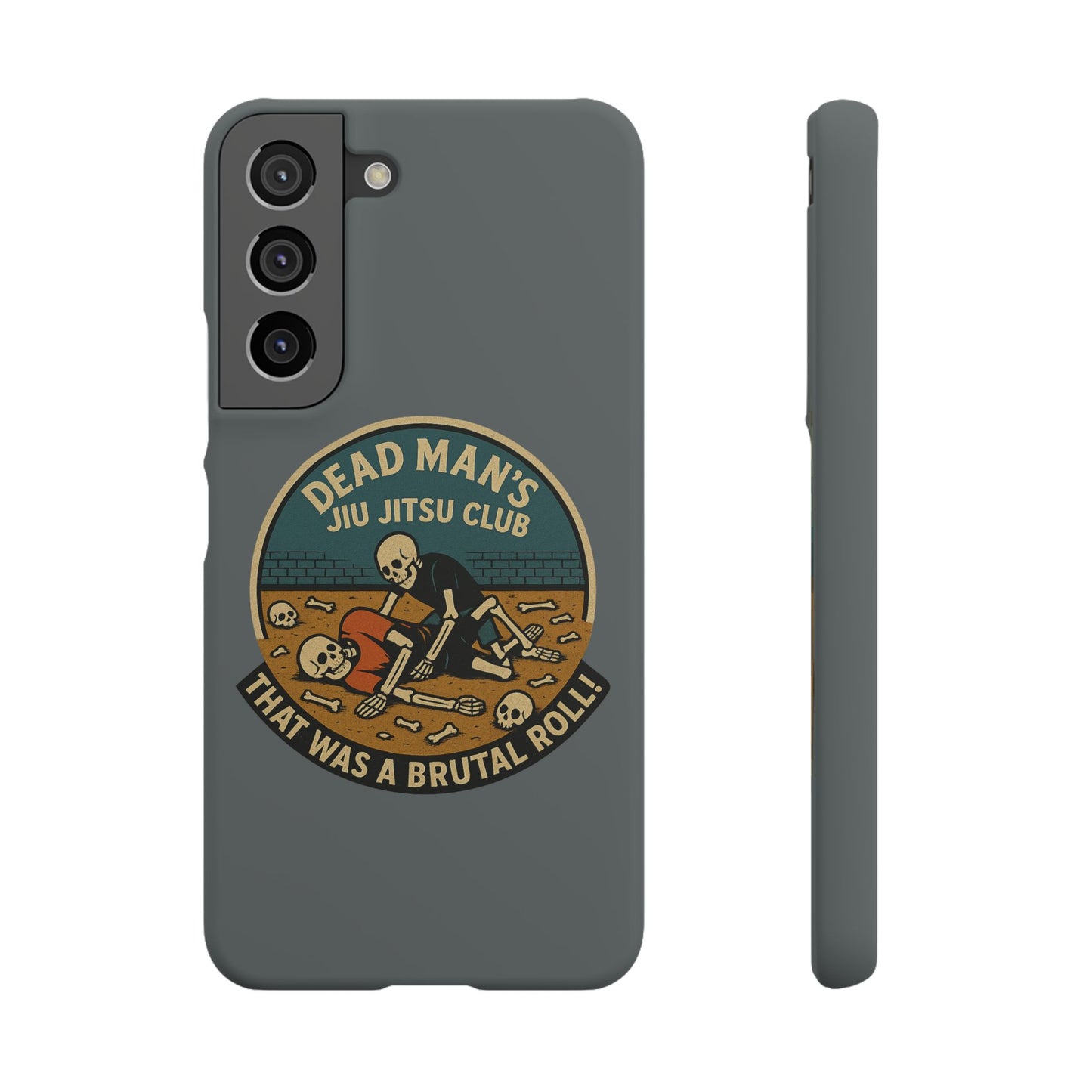 Dead Mans Jiu Jitsu Club iPhone Case That Was a Brutal Roll Skeleton Grappling Design