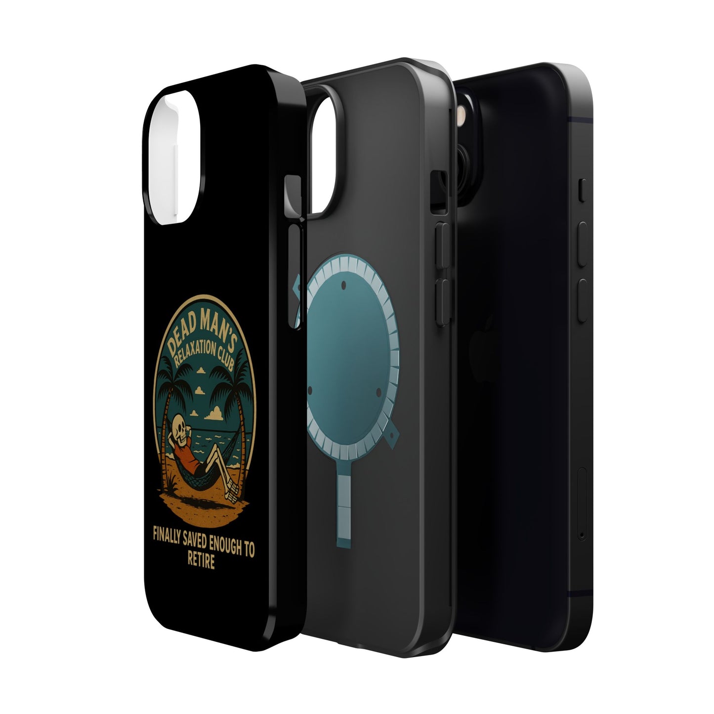 Dead Mans Relaxation Club iPhone Case / Finally Saved Enough to Retire Skeleton Beach Design