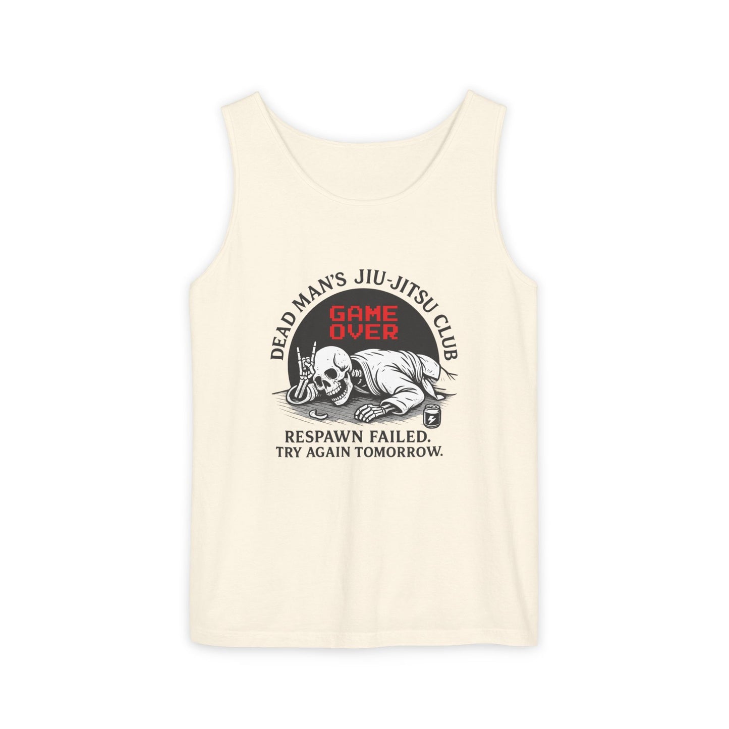 Game Over Tank Top / Dead Mans Jiu-Jitsu Club | Funny BJJ Skeleton Design / Jiu-Jitsu Skull Tank Top