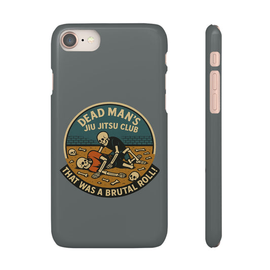 Dead Mans Jiu Jitsu Club iPhone Case That Was a Brutal Roll Skeleton Grappling Design
