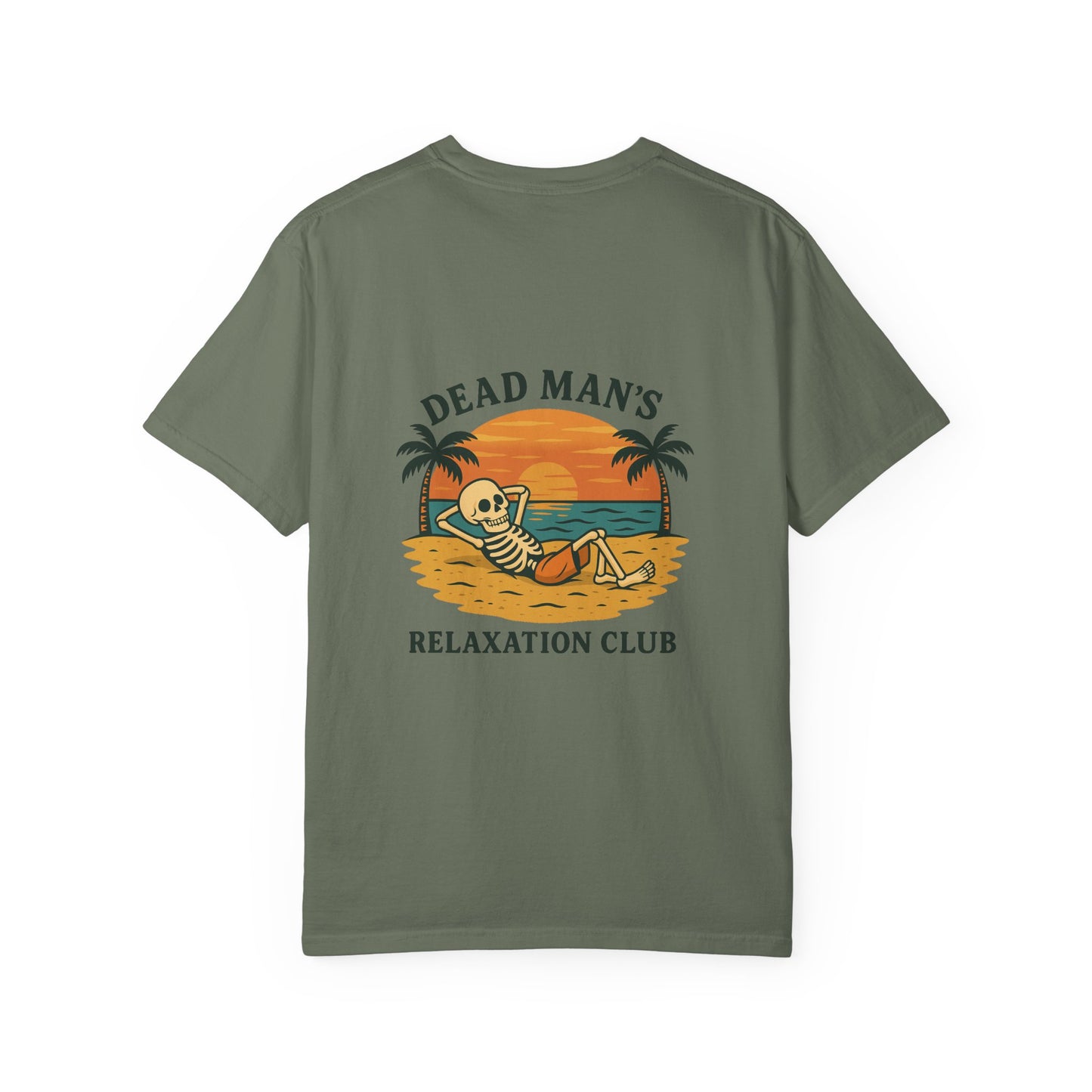 Dead Mans Relaxation Club / Retro Beach Skeleton Tee, Casual Wear