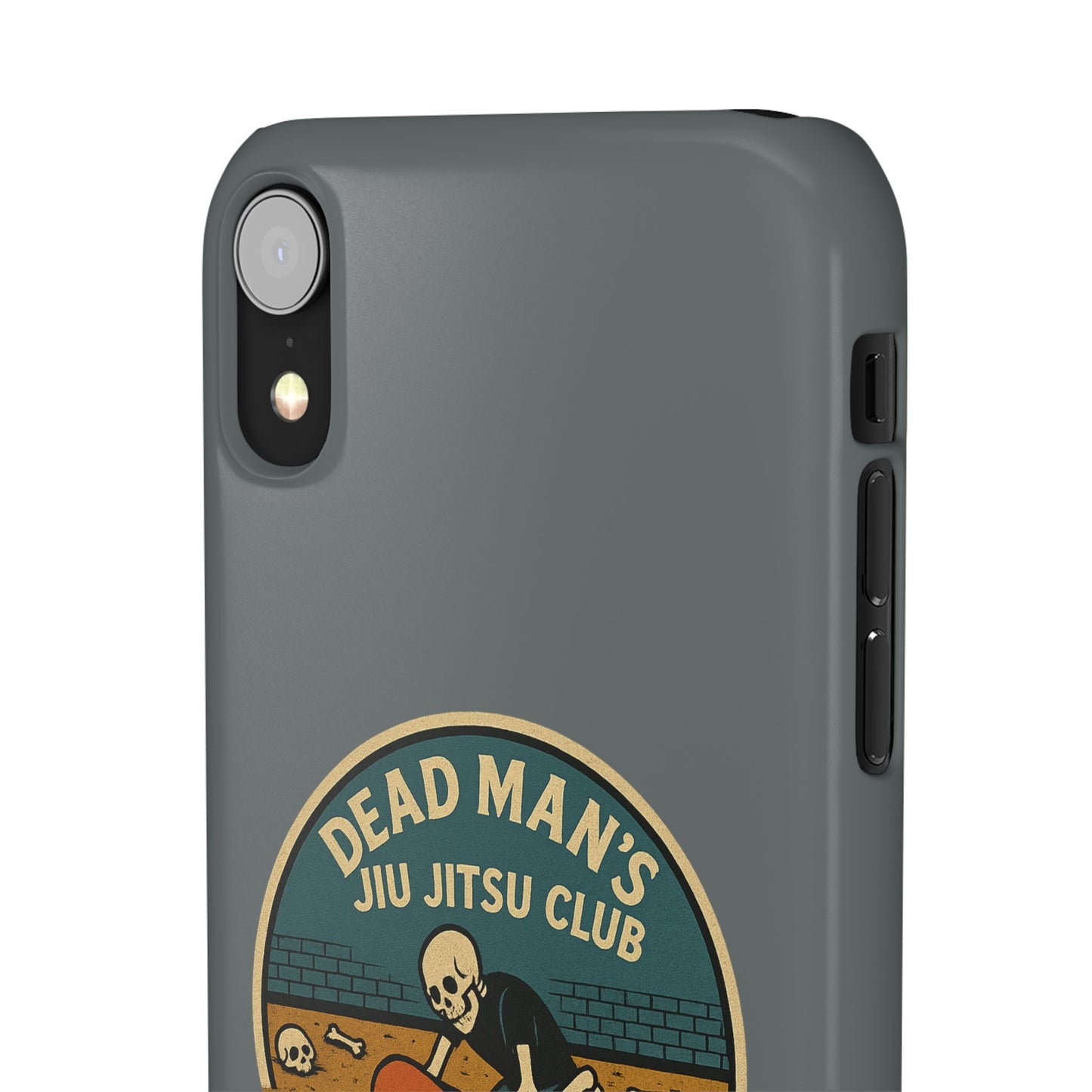 Dead Mans Jiu Jitsu Club iPhone Case That Was a Brutal Roll Skeleton Grappling Design