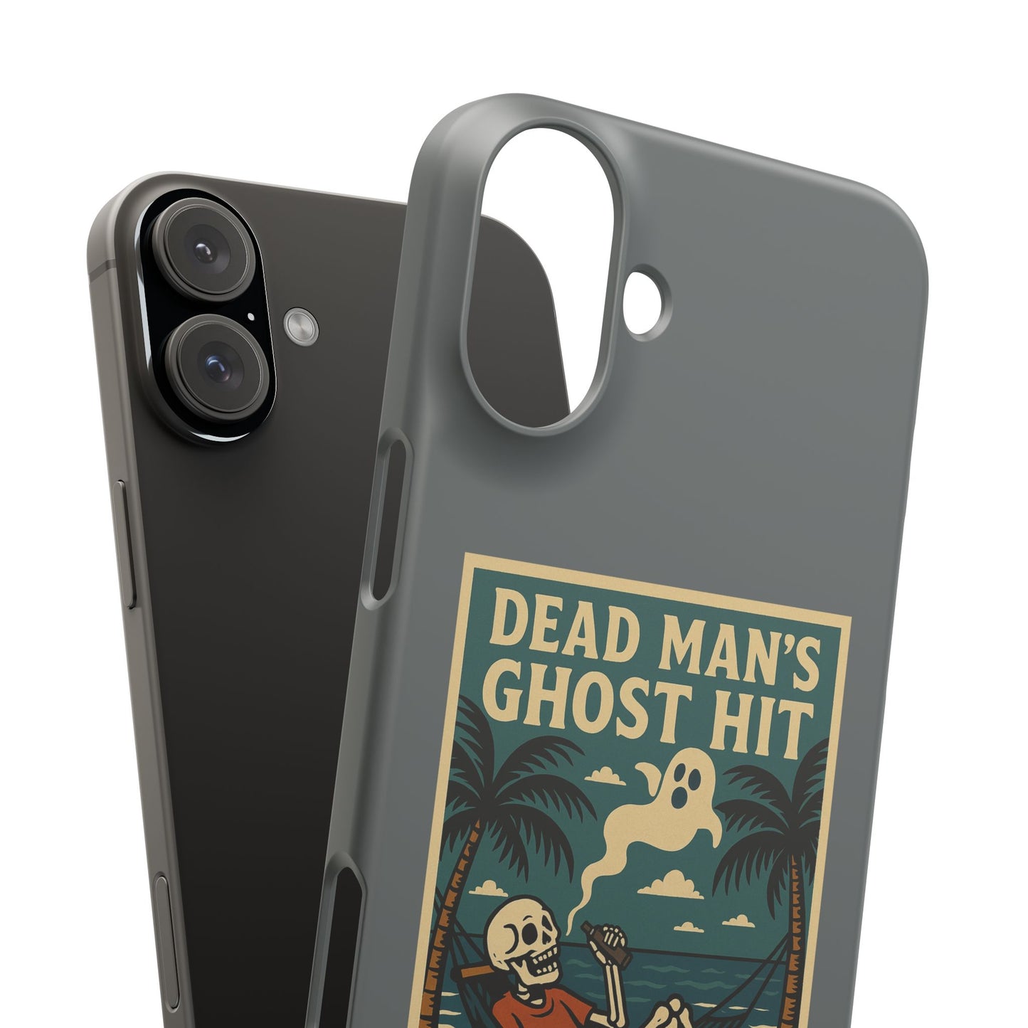 Dead Mans Ghost Hit iPhone Case One Puff Closer to the Other Side Skeleton Vibe Design