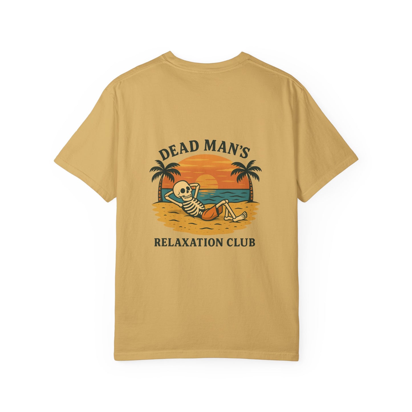 Dead Mans Relaxation Club / Retro Beach Skeleton Tee, Casual Wear