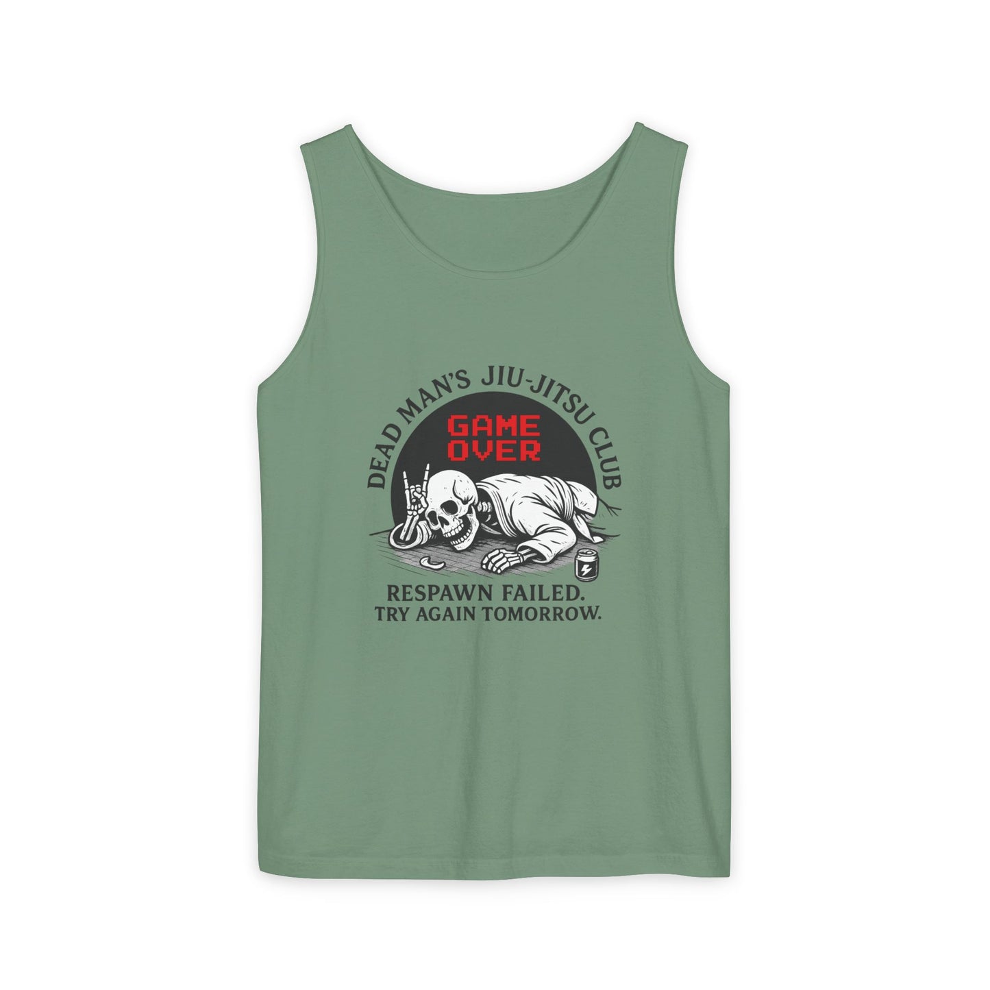 Game Over Tank Top / Dead Mans Jiu-Jitsu Club | Funny BJJ Skeleton Design / Jiu-Jitsu Skull Tank Top