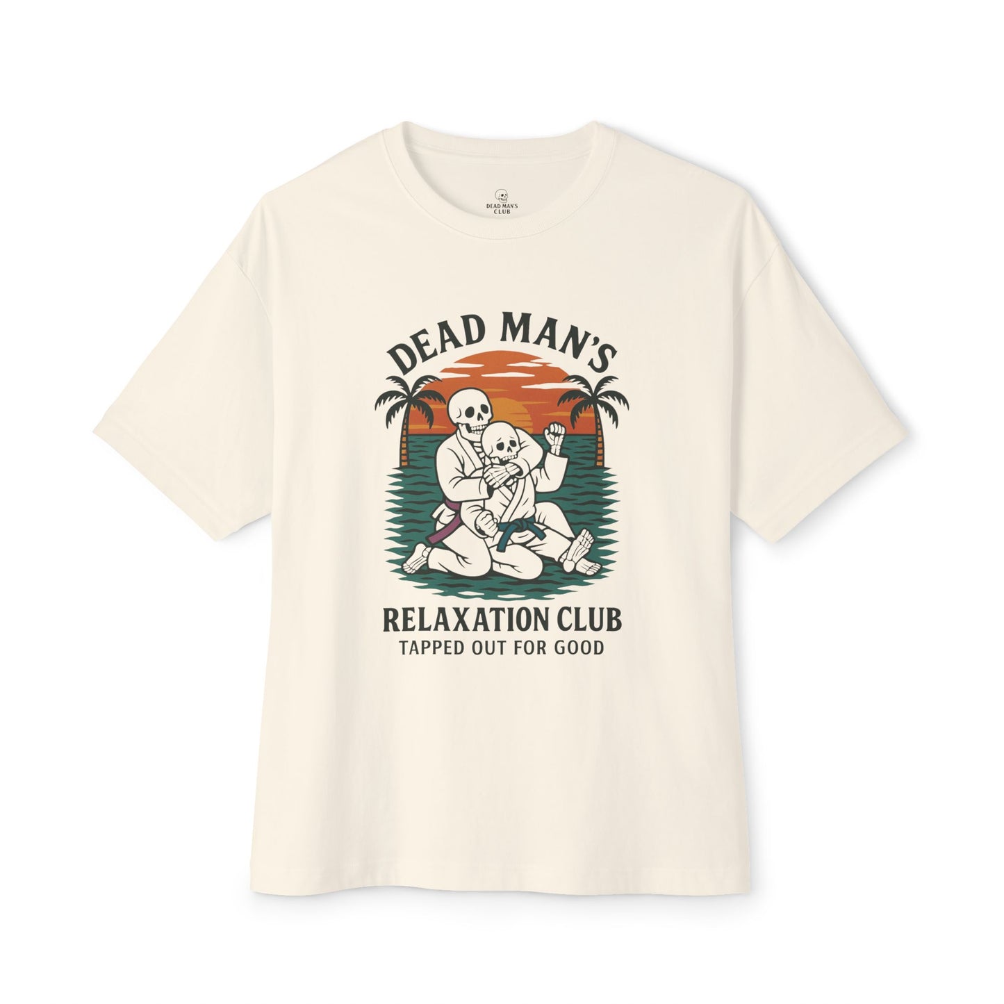 Unisex Dead Mans Club Tee BJJ Inspired Vintage Sunset Skeleton Shirt